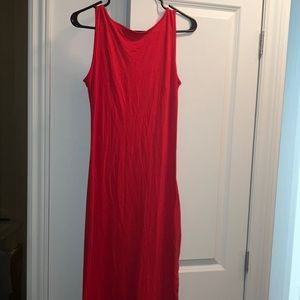 Red maxi dress